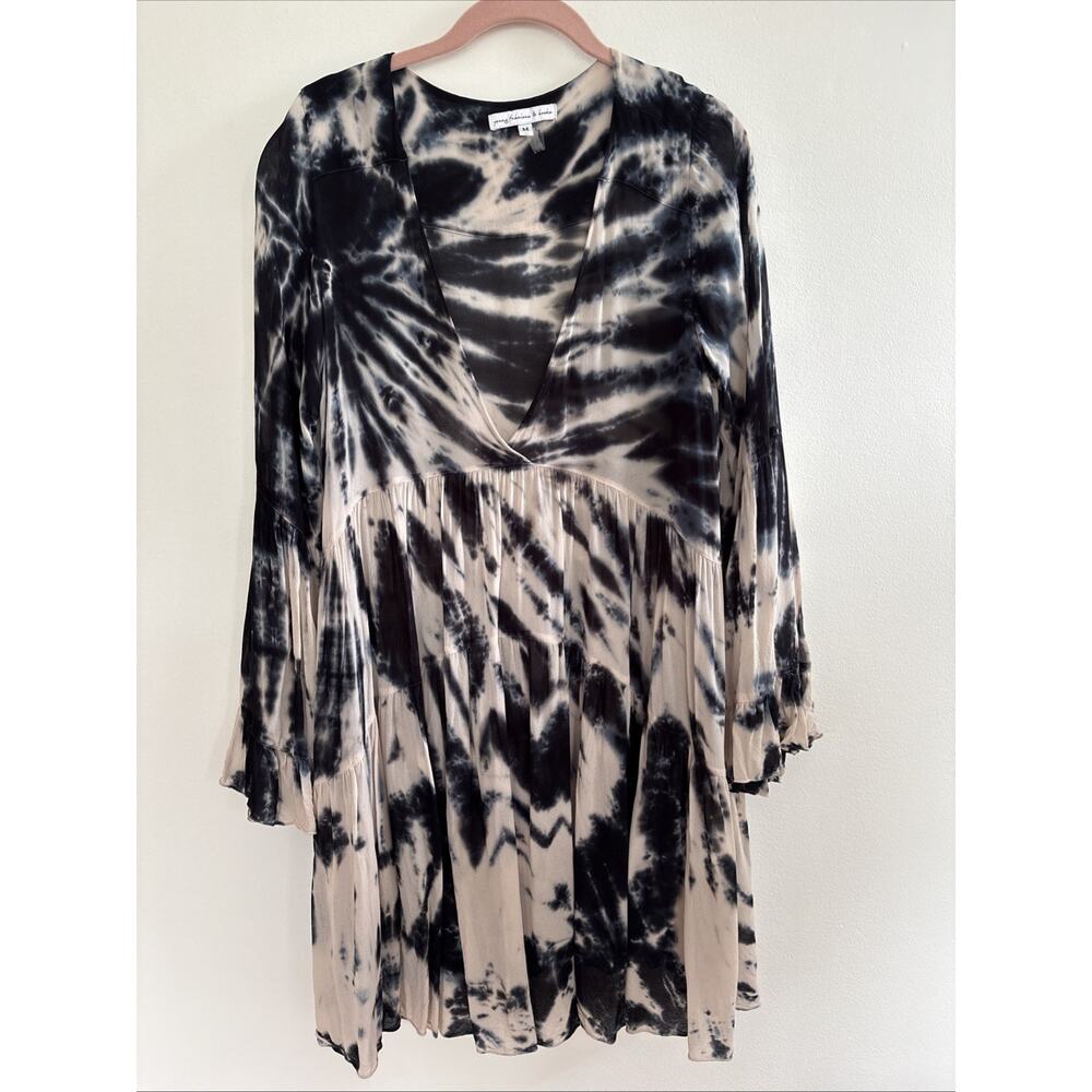 Young Fabulous & Broke Tie Dye Dress Boho Hippie Vibe Bell Sleeve Whimsigoth | M - Picture 3 of 6